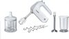 BOSCH Handmixer Styline MFQ4080 5 standen plus turbofunctie, 2 roergardes, 2 edelstalen deeghaken, universele versnipperaar, pureerstaaf, wit/zilver online kopen