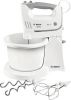 BOSCH Handmixer ErgoMixx MFQ36460 Handmixer, 2 roergardes, 2 edelstalen deeghaken, mengkom plus houder, wit online kopen