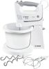 BOSCH Handmixer ErgoMixx MFQ36460 Handmixer, 2 roergardes, 2 edelstalen deeghaken, mengkom plus houder, wit online kopen
