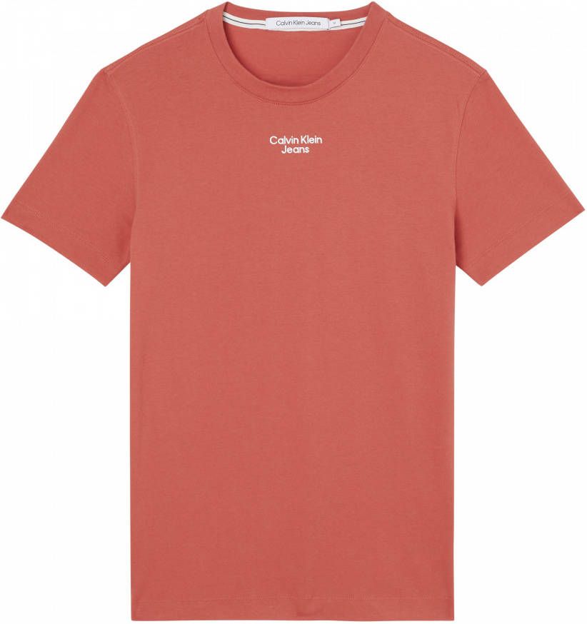 Calvin Klein Tee shirt logo en coton bio , Rood, Heren online kopen